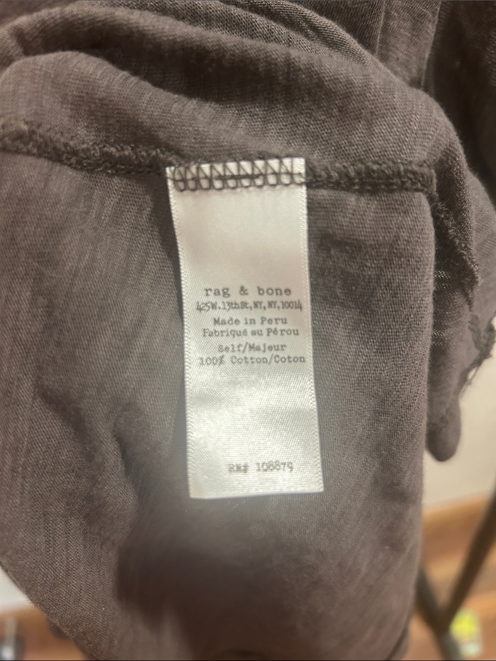 Rag&Bone Women’s Large Gray V-neck Tshirt 100% Cotton - Picture 4 of 5